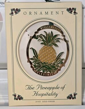 Colonial Williamsburg 24Kt. Gold-Finish Christmas Ornament –The Pineapple (2003)
